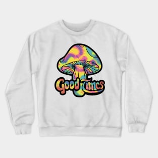 "Glowing Tie-Dye Magic Mushroom"- Retro Cute Hipster Shrooms Crewneck Sweatshirt